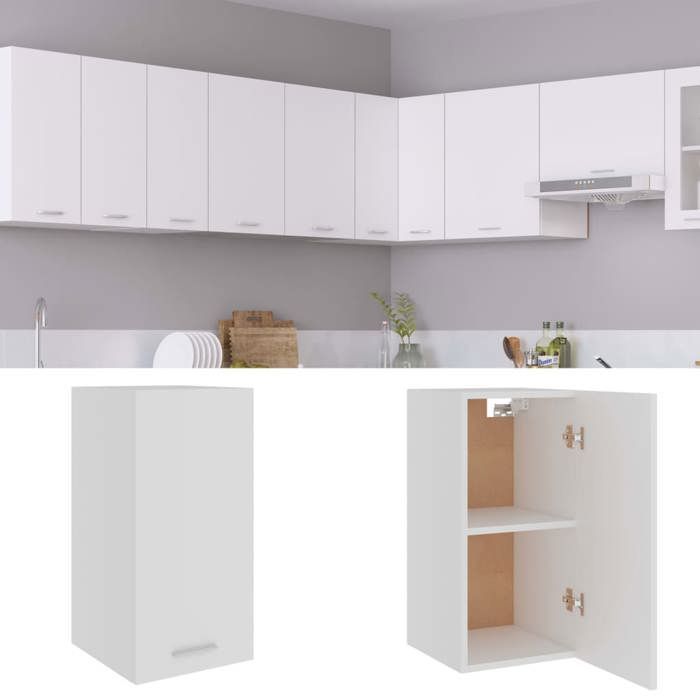 vidaXL Lyon Wall Cabinet, 29.5x31x60 cm, Engineered Wood, White, Wall-Mounted Unit, Bathroom & Kitchen Storage, 801244