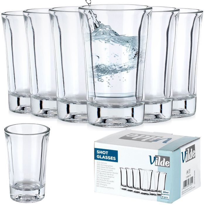 Vasos de vodka de 40 ml, 6 unidades.