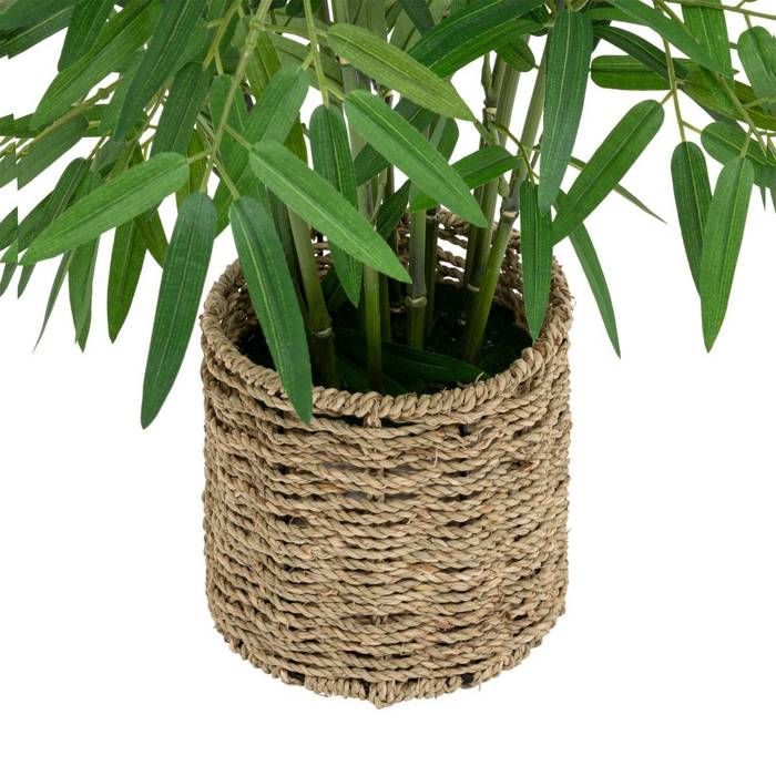 Bambú artificial en maceta natural, 100 cm de alto, verde - Atmosphera Interior Designer
