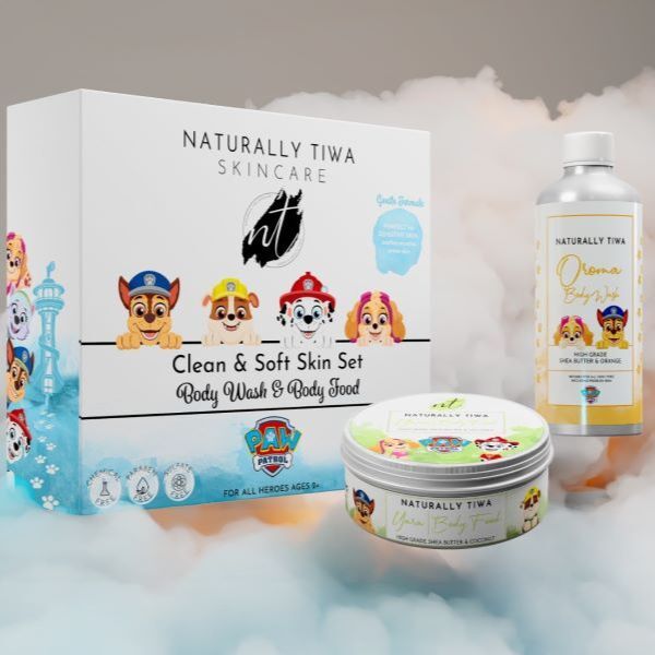 Set de cuidado facial Naturally Tiwa para una piel limpia y suave.