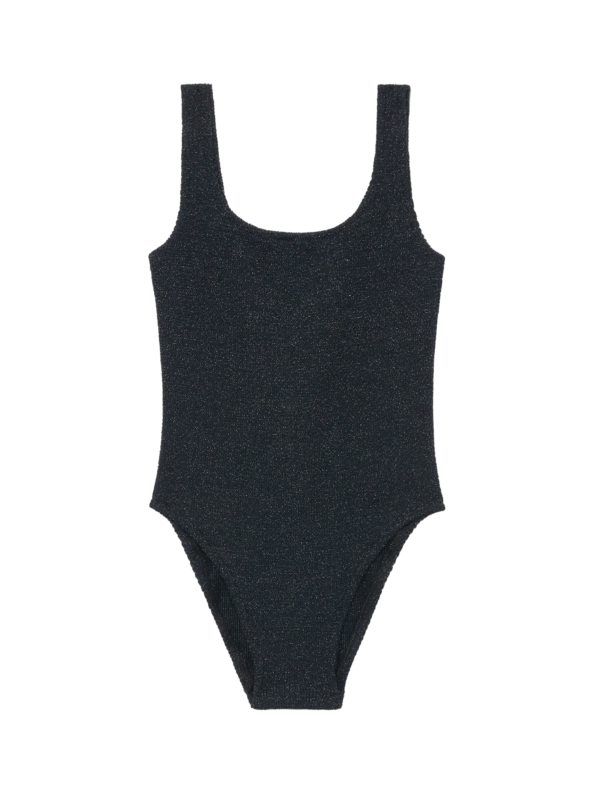 Lora crinkle lurex zwarte badpak uit één stuk