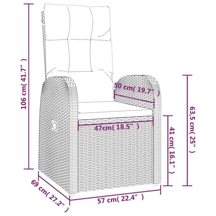 vidaXL Ensemble de salon de jardin 3 pcs noir poly rotin et acacia, ensemble de salon, ensemble de salon extérieur, ensemble