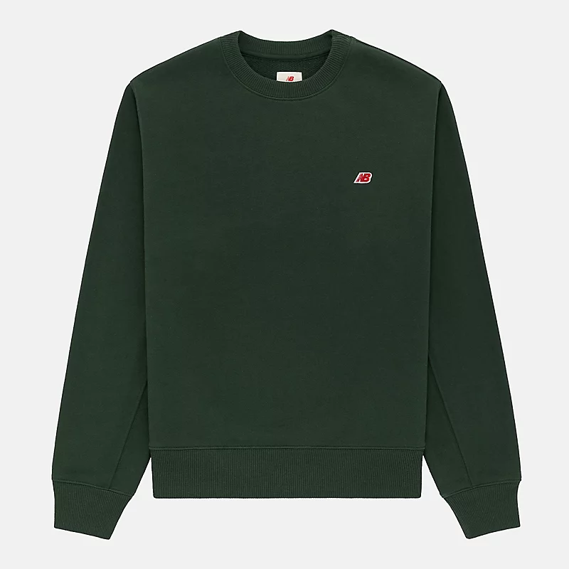 Herren-Sweatshirt mit Rundhalsausschnitt, hergestellt in den USA, Kernfarbe: Mitternachtsgrün