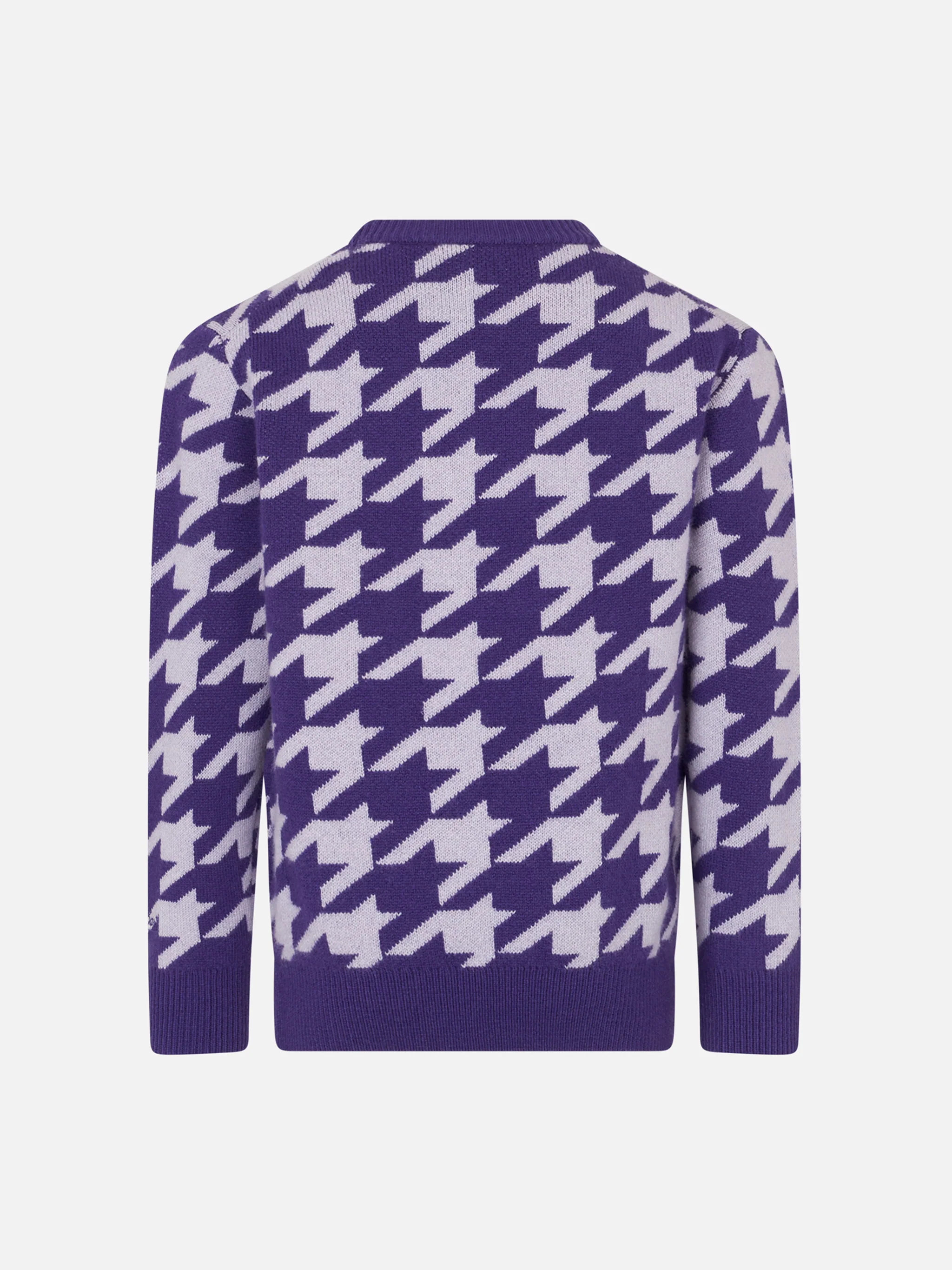 Maglione da bambina girocollo pied de poule con jacquard Snoopy | EDIZ