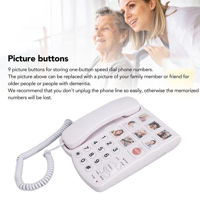 OMABETA landline phone with large buttons OMABETA corded landline phone Large button phone for seniors 9 office calculator