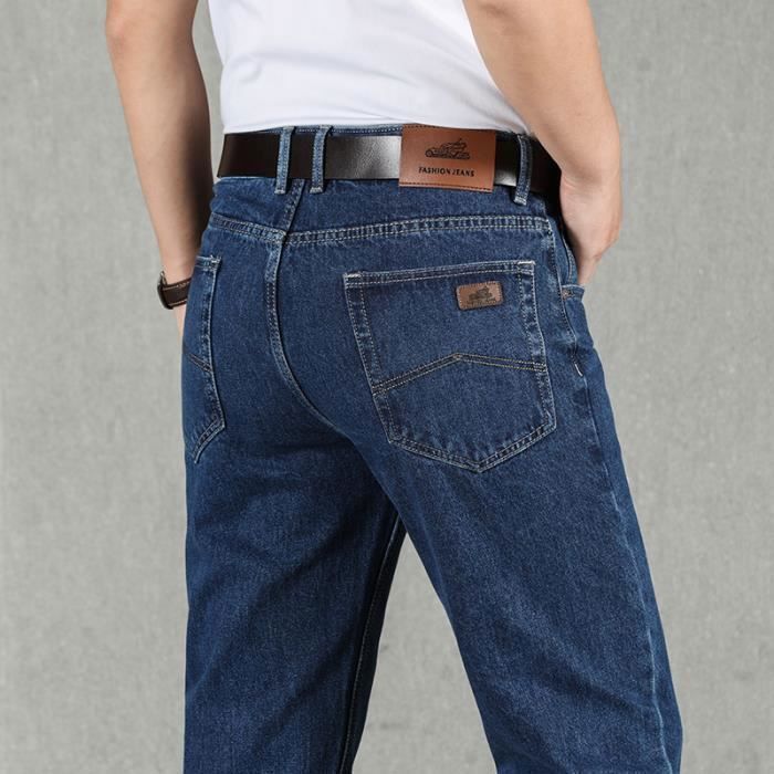 Men's Jeans, Regular Fit Cotton Straight Leg Jeans, Classic Men's Jeans for Spring and Autumn - Dark Blue