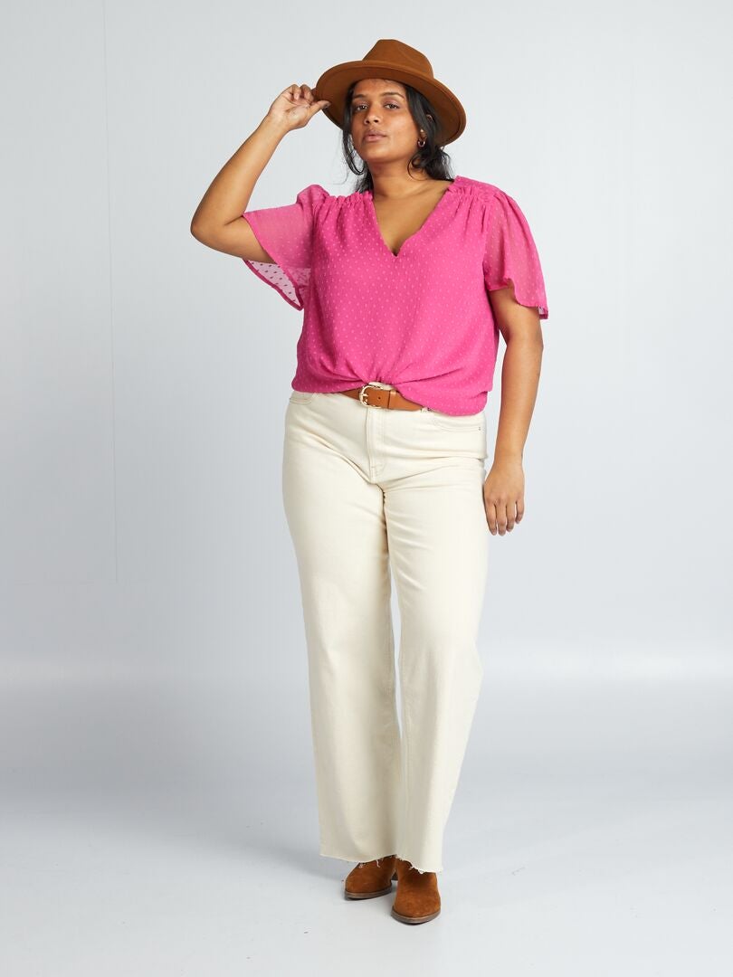 Voile blouse 'Plumetis' - ROZE