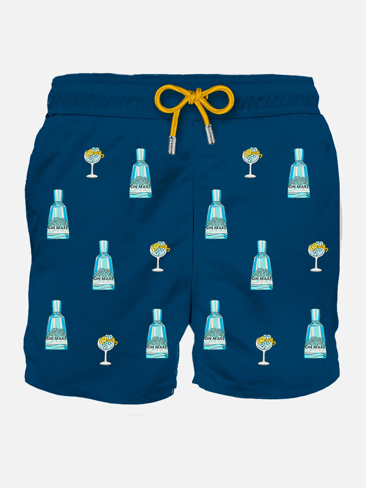Costume da bagno da uomo blu classico con ricamo Gin Mare | @GIN MARE