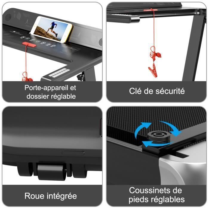 COSTWAY Opvouwbare loopband met app-bediening, 0,96-12 km/u, Bluetooth, 12 programma's, led-display en apparaathouder, zilver