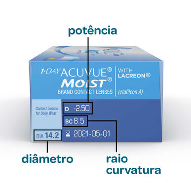 Kontaktní čočky Acuvue 1 Day Acuvue Moist 30 90 nebo 180 jednotek 30 90 nebo 180 jednotek