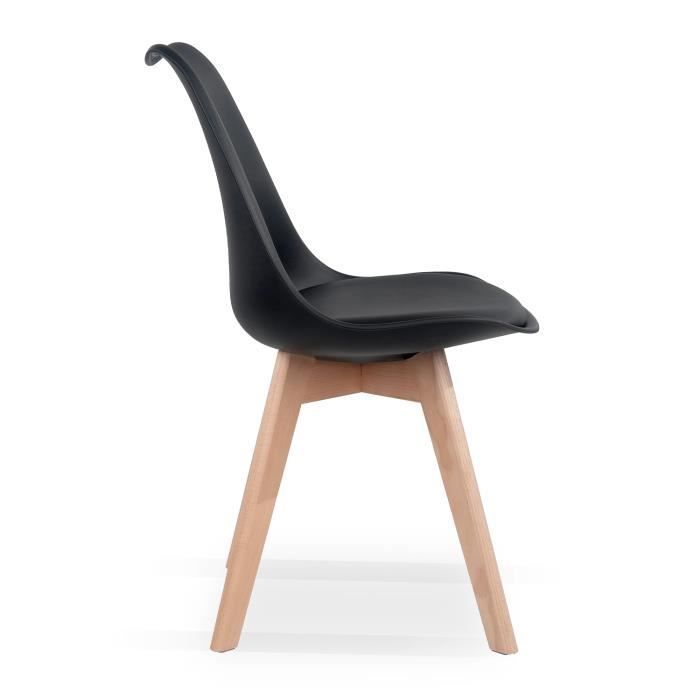 CATHERINA Chairs – Scandinavian, wood, black (Set of 6)