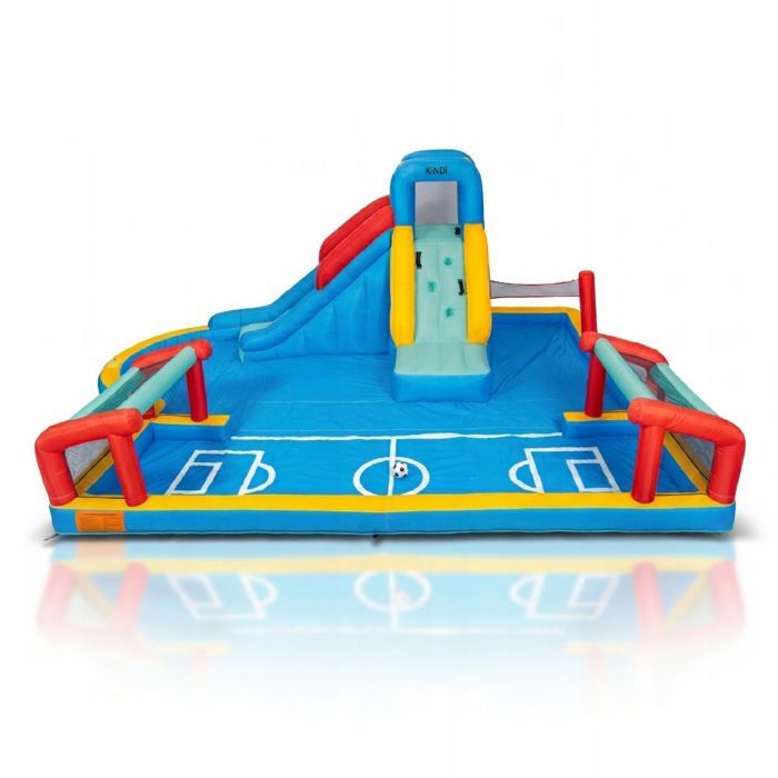 Castillo hinchable KINDI para niños, zona de juegos hinchable para jardín con tobogán acuático.