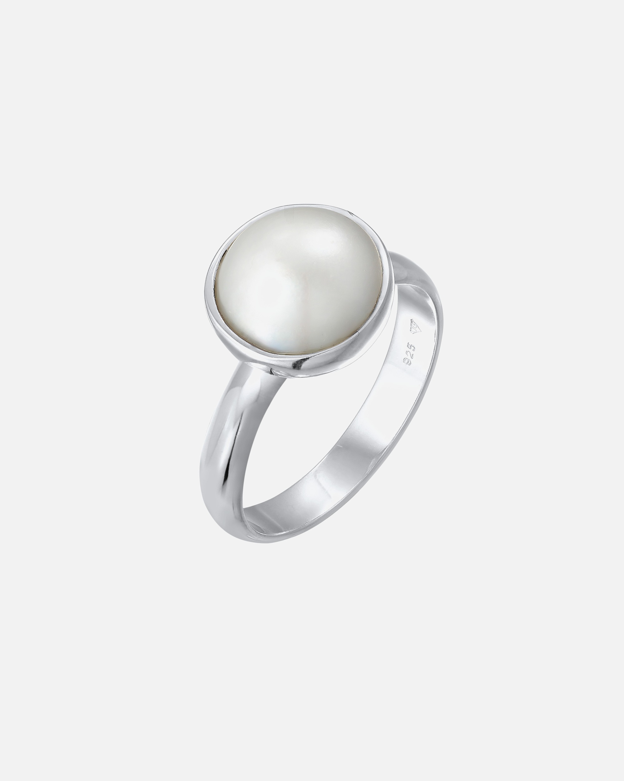 Nenalina Femmes Elégant Rond avec perle en argent sterling 925