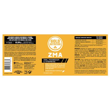 GOLDNUTRITION Doplnok stravy na regeneráciu svalov ZMA 90 kapsúl 90 kapsúl