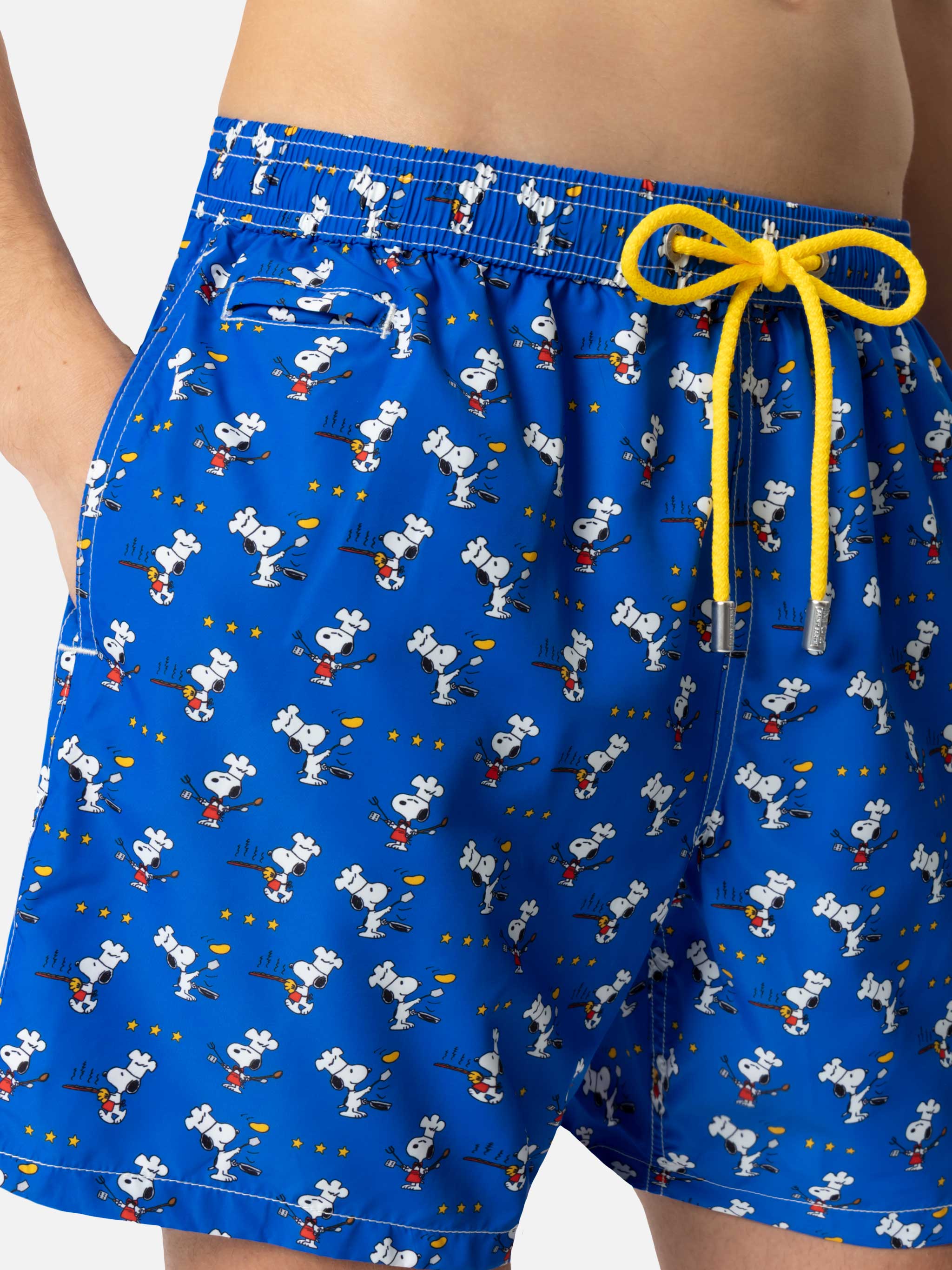 Zwempak van lichtgewicht stof met Snoopy chef-print | SNOO