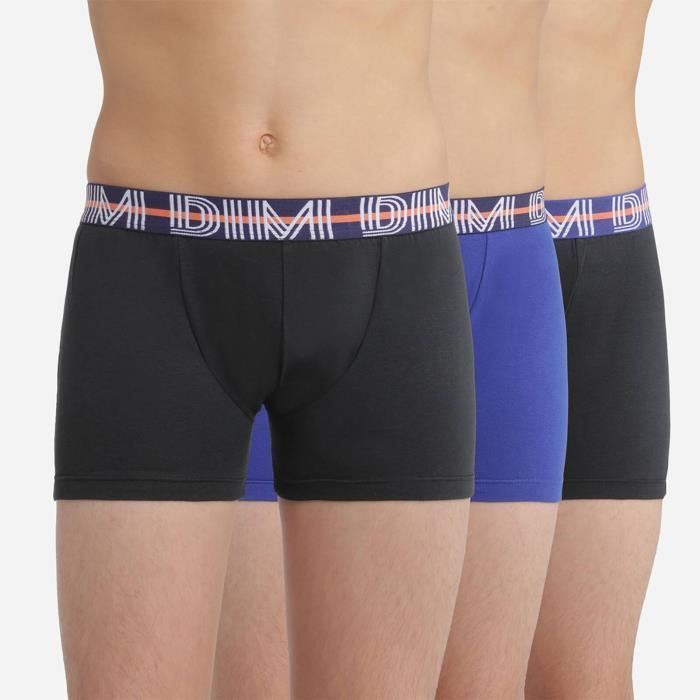 Set van 3 EcoDim Classic Stretch katoenen boxershorts voor jongens - DIM/096S/LOT3G/BLEUNRNR/14