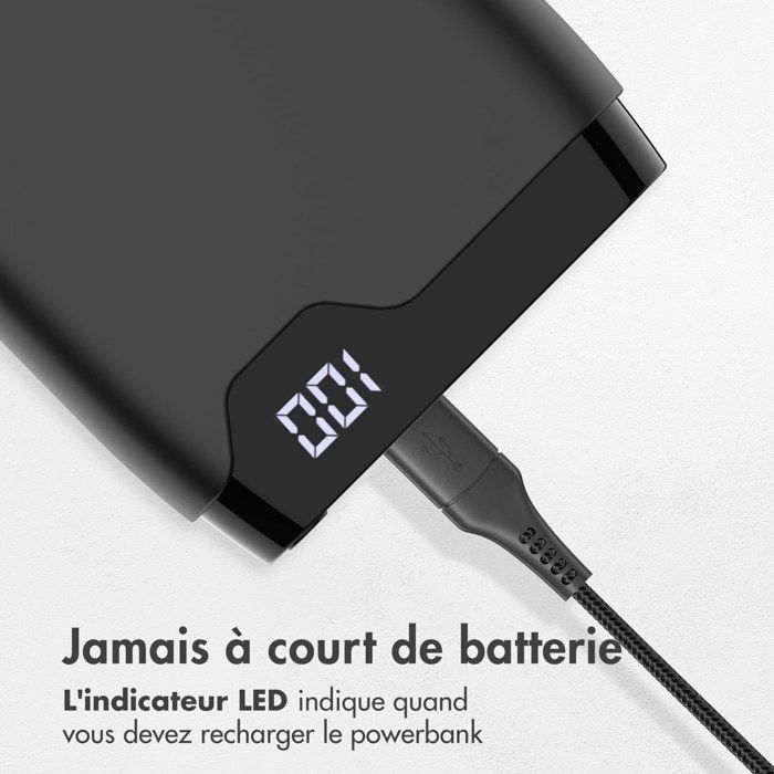 Batterie externe - 20.000 mAh - Quick Charge et Power Delivery - Noir