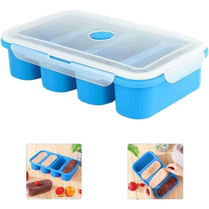 Bandeja extragrande para congelar sopas, bandejas para cubitos de hielo con tapa, moldes para congelar.