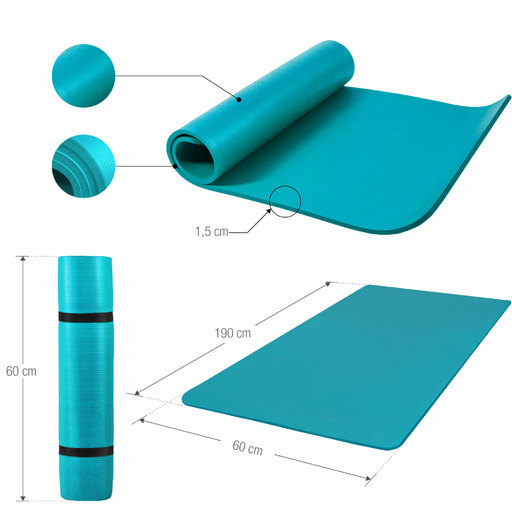 Prostirka za jogu 190x60x1,5 cm Gorilla Sports
