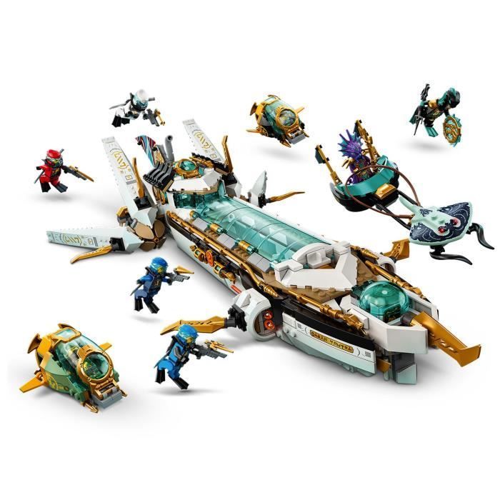 LEGO® 71756 NINJAGO® L’Hydro Bounty –Sous-marin avec Mini Figurines Kai et Nya, Jouet Ninja pour Enfants 9 ans et plus