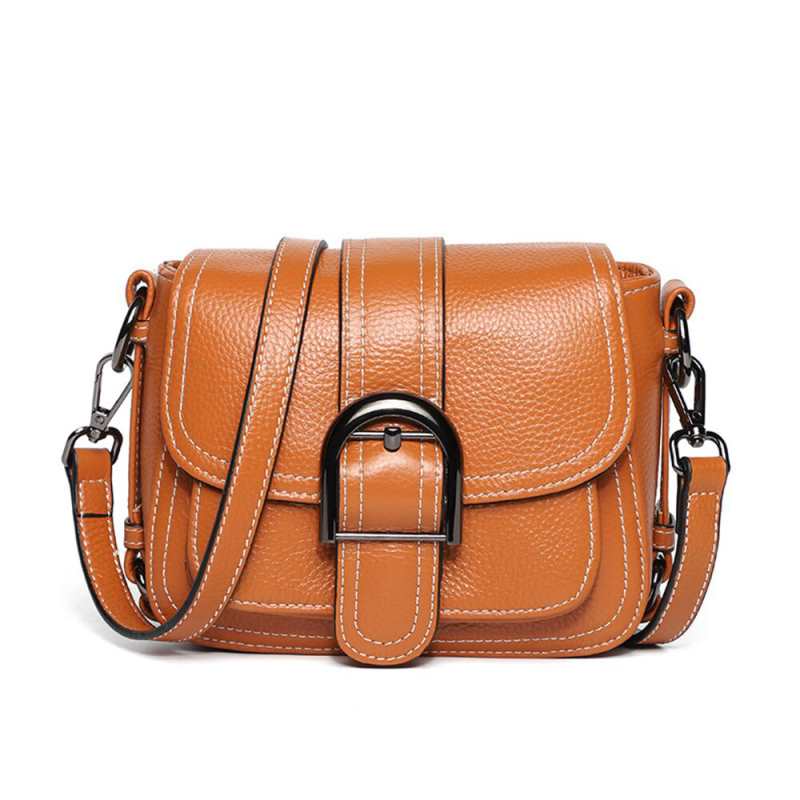 Borsa a tracolla da donna in vera pelle di alta qualità, stile retrò, firmata, quadrata, piccola, tinta unita, per ragazze