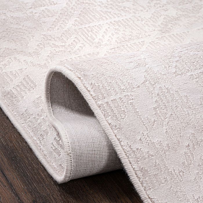 Groot, eigentijds en modern design vloerkleed - Beige (240 x 340 cm) - Aveline Beige