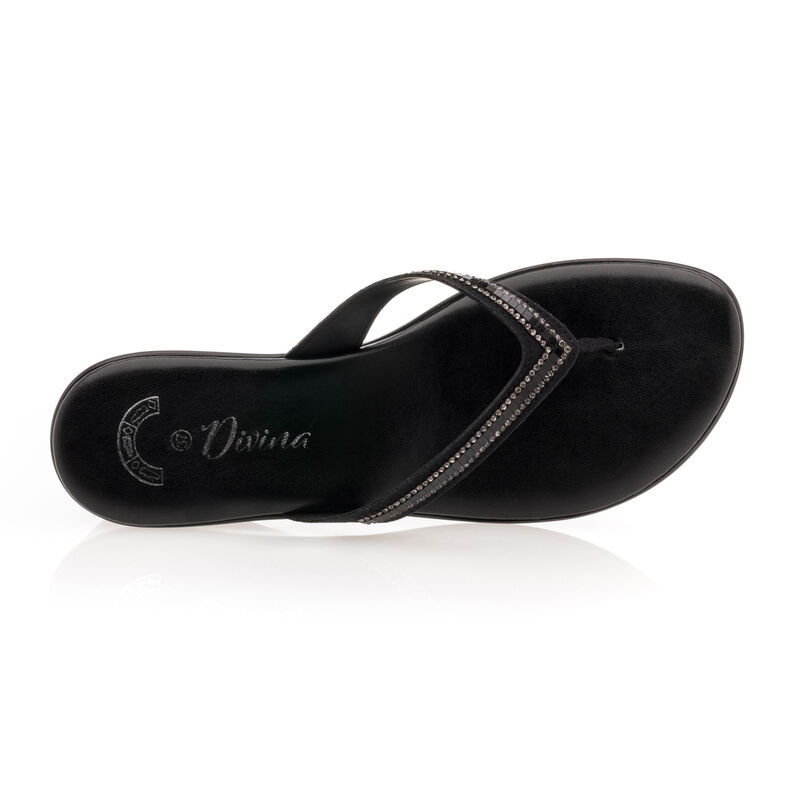 Női fekete flip-flop papucsok / tanga szandálok