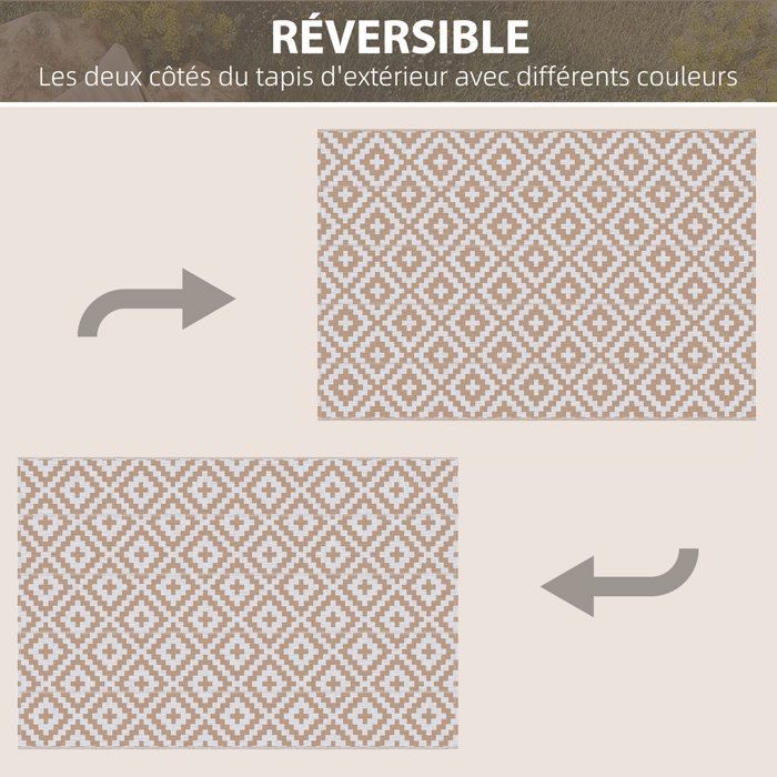Outsunny - Buitenkleed - PP - 274x0,3x182cm - Beige
