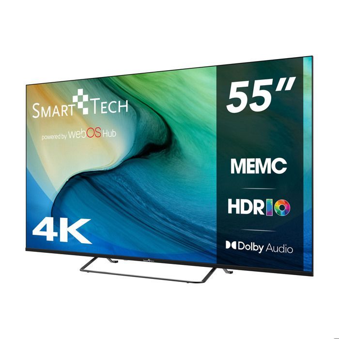 Smart Tech-TV LED 4K UHD 55' (139 cm) Smart TV Web OS-55UW02K3 - Netflix, Prime Video, YouTube 3xHDMI-2xUSB-MEMC-Dolby Audio