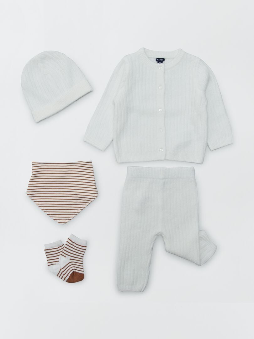 5-delige 'Welkom Baby' geboortedoos - Unisex - Wit