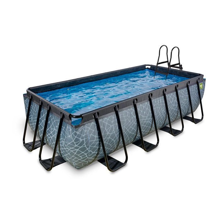 Above-ground pool - EXIT TOYS - Stone - Rectangle - 7020 L - Grey - Cartridge filter