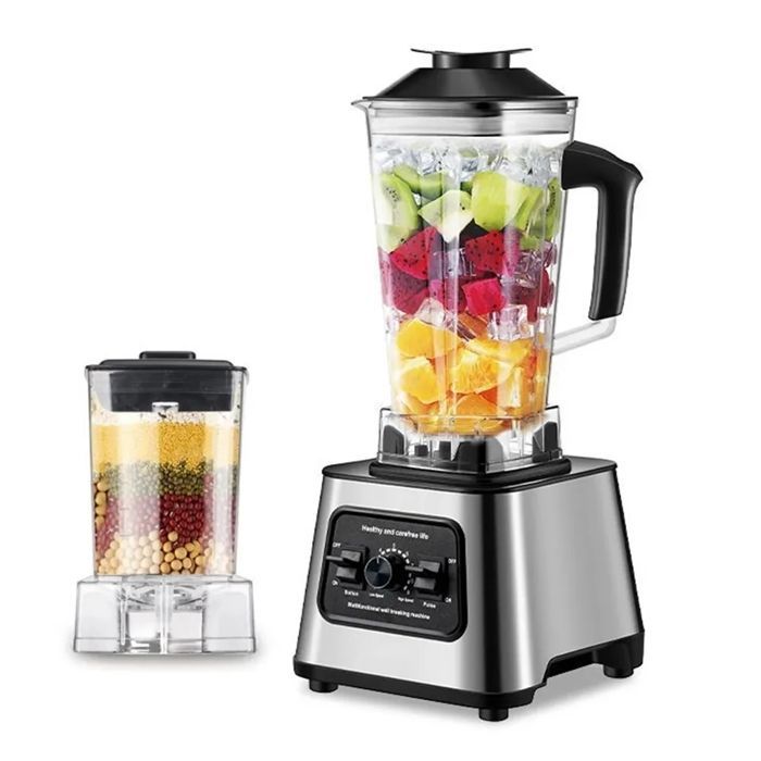 Blender multifonction professionnel - 6000 W - 9 vitesses - 2 en 1 - 2,5 L - Avec 4 lames en acier inoxydable - Robot culinaire