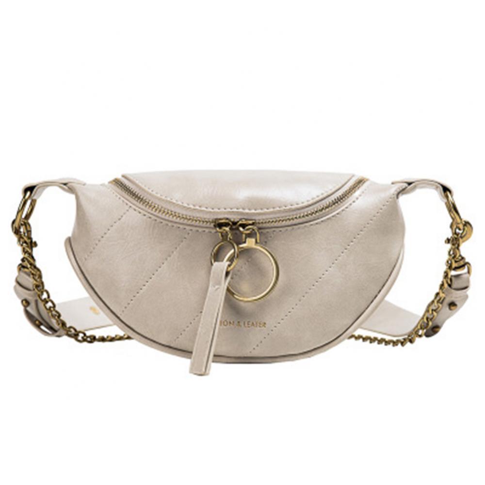 Sac bandoulière femme en cuir PU avec chaîne, fermeture éclair et taille ajustable pour téléphone portable B5