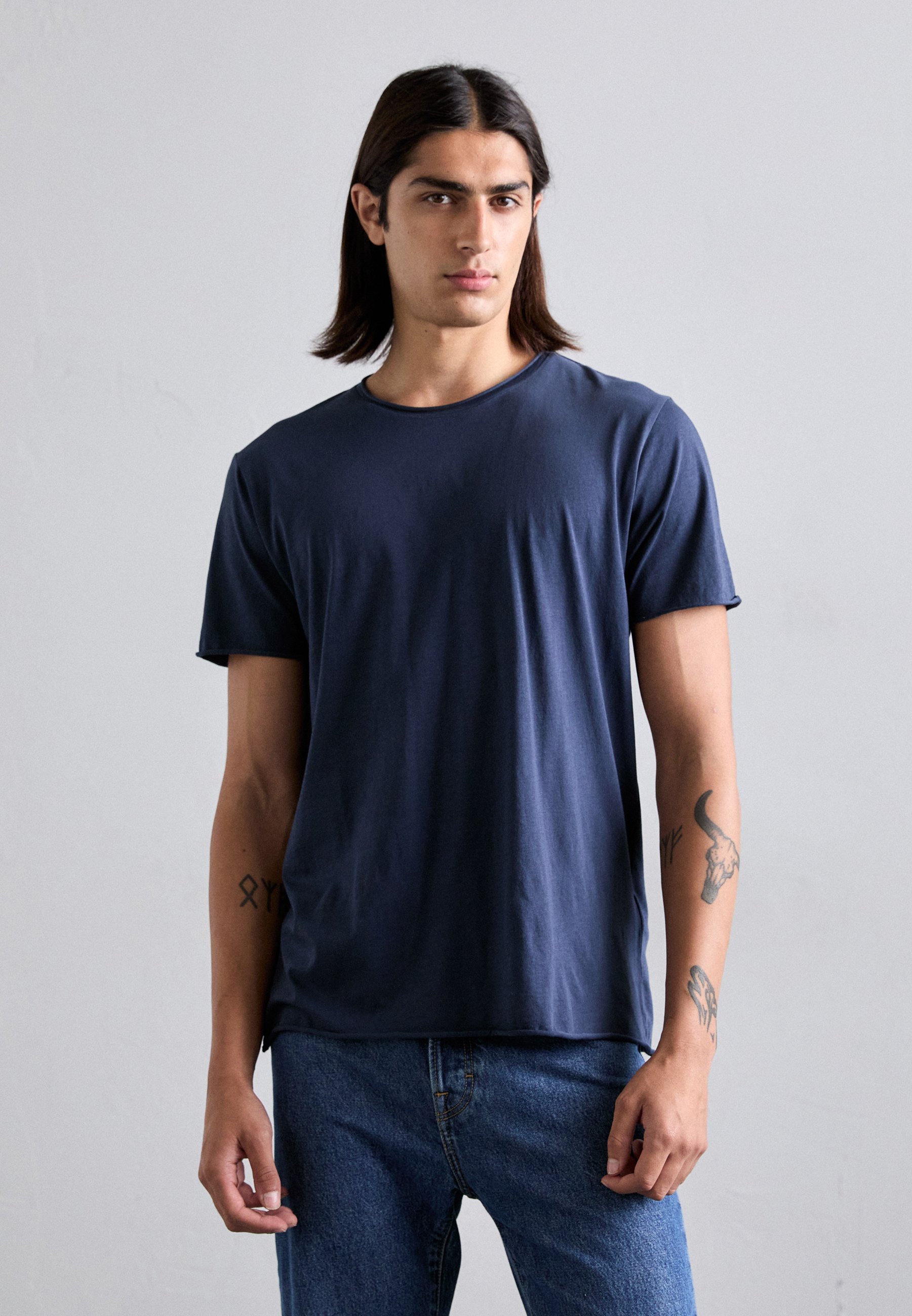 Filippa K T-shirt a collo alto - T-shirt basic - blu crepuscolo