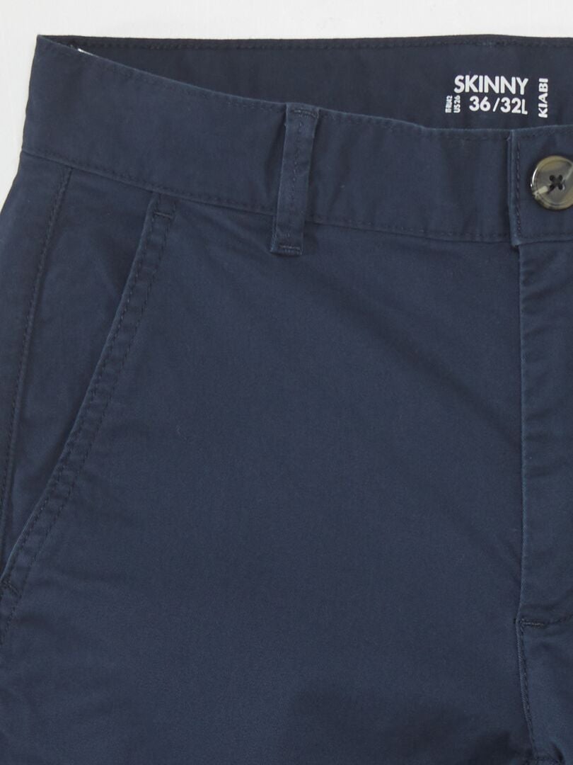 Skinny Stretch Chinos - L32 - Niebieski