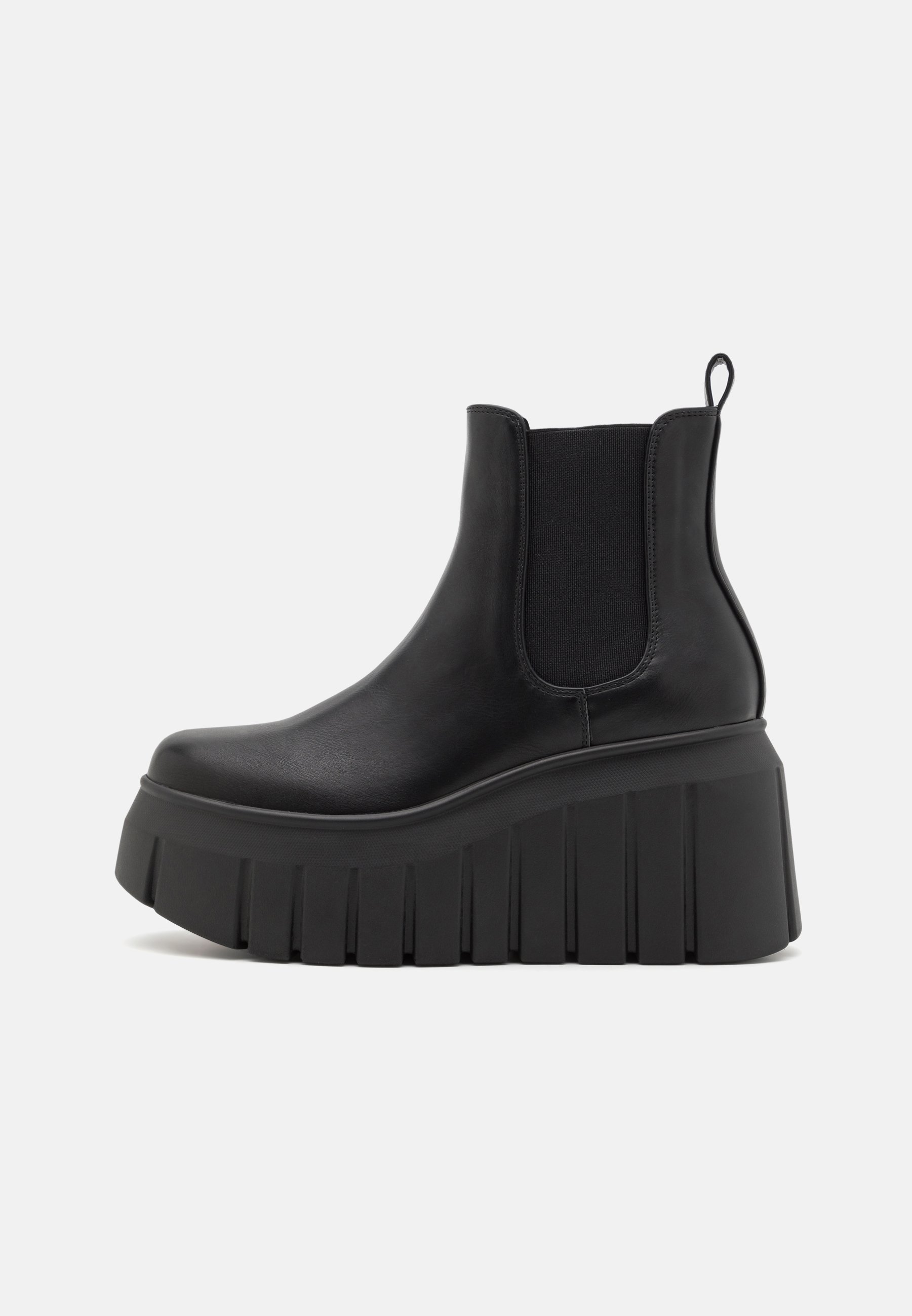 Even&Odd Wide Fit Platform enkellaarsjes - zwart
