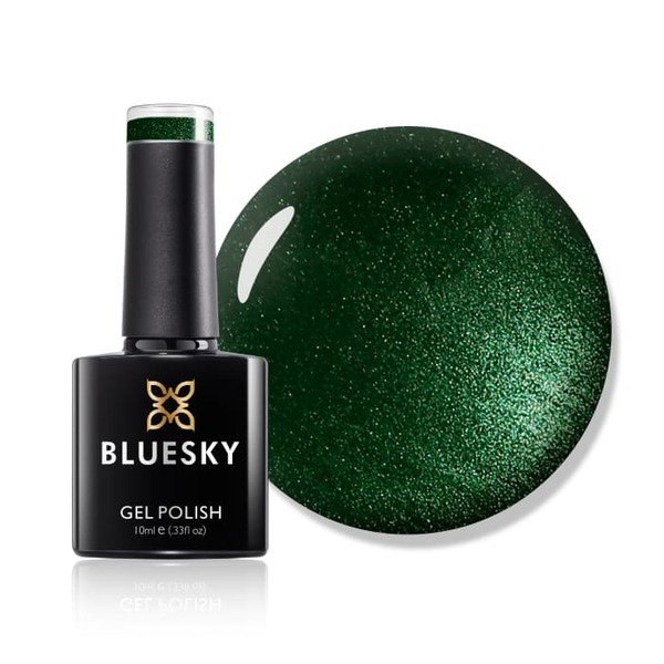 Gélový lak Bluesky - tmavozelený trblietavý