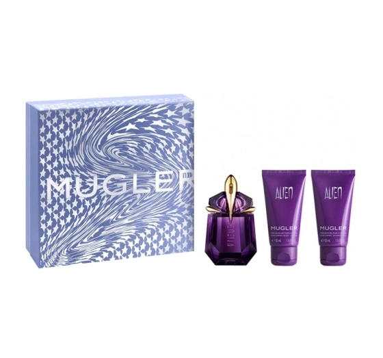 Mugler Alien woda perfumowana spray 30 ml   balsam do ciała 50 ml   żel pod prysznic 50 ml