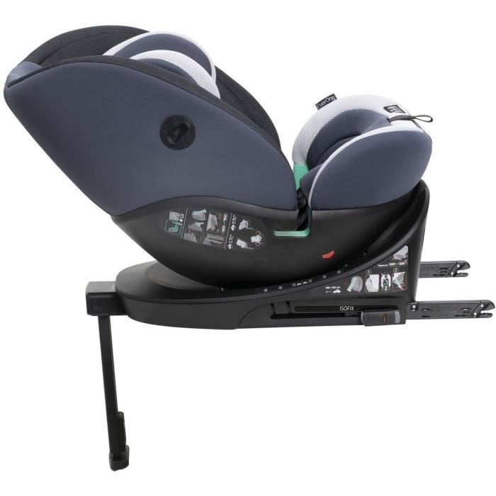 Silla de coche Chicco Everone - Grupo 0/1/2/3 - i-Size - Giratoria - Reclinable - Reductor - Plateada