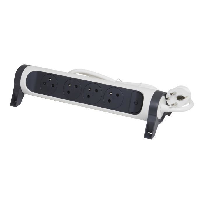 Regleta LEGRAND - FB 4x2P+E premium giratoria y fija - Blanco/negro