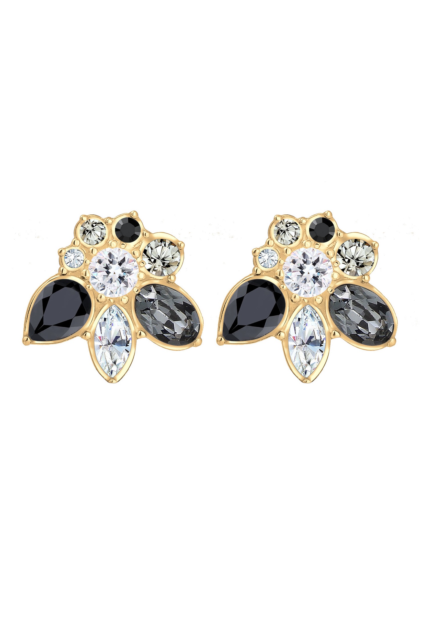 Elli PREMIUM Femmes déclaration plaquée or avec cristaux en argent sterling 925