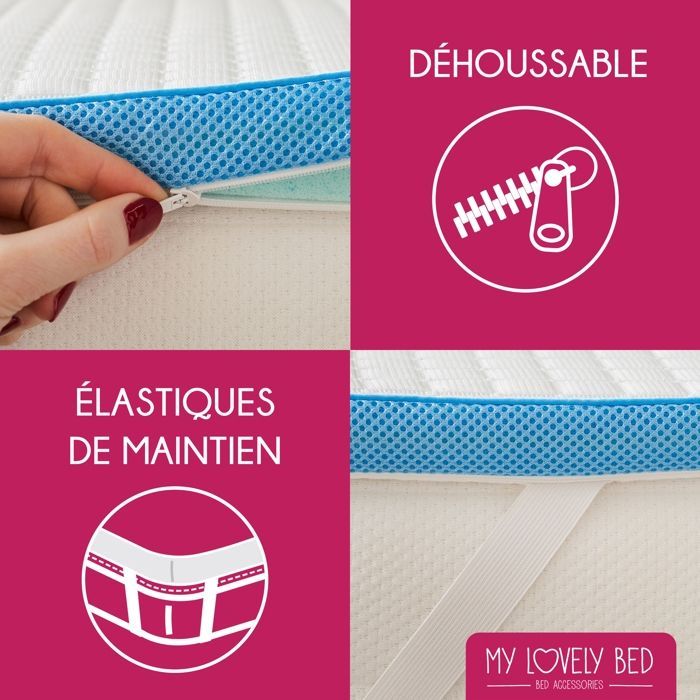 Coprimaterasso - MY LOVELY BED - 180x200 cm - Memory Foam - Gel rinfrescante - Rigido
