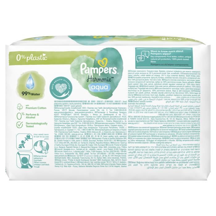 PAMPERS Harmonie Aqua - 144 Lingettes