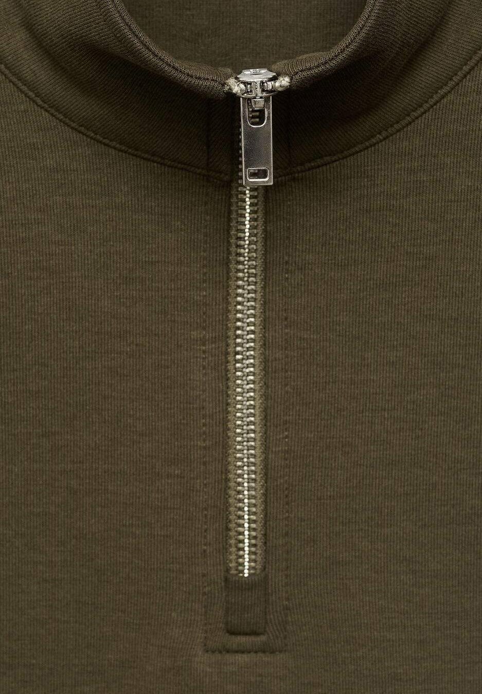 Mango REGULAR-FIT MET RITS - Sweatshirt - olijfgroen