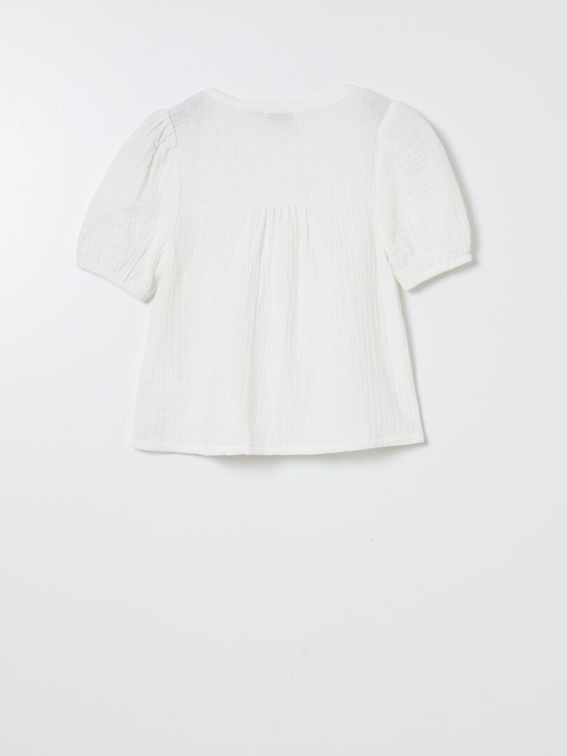 Blouse van katoenen gaas - WIT