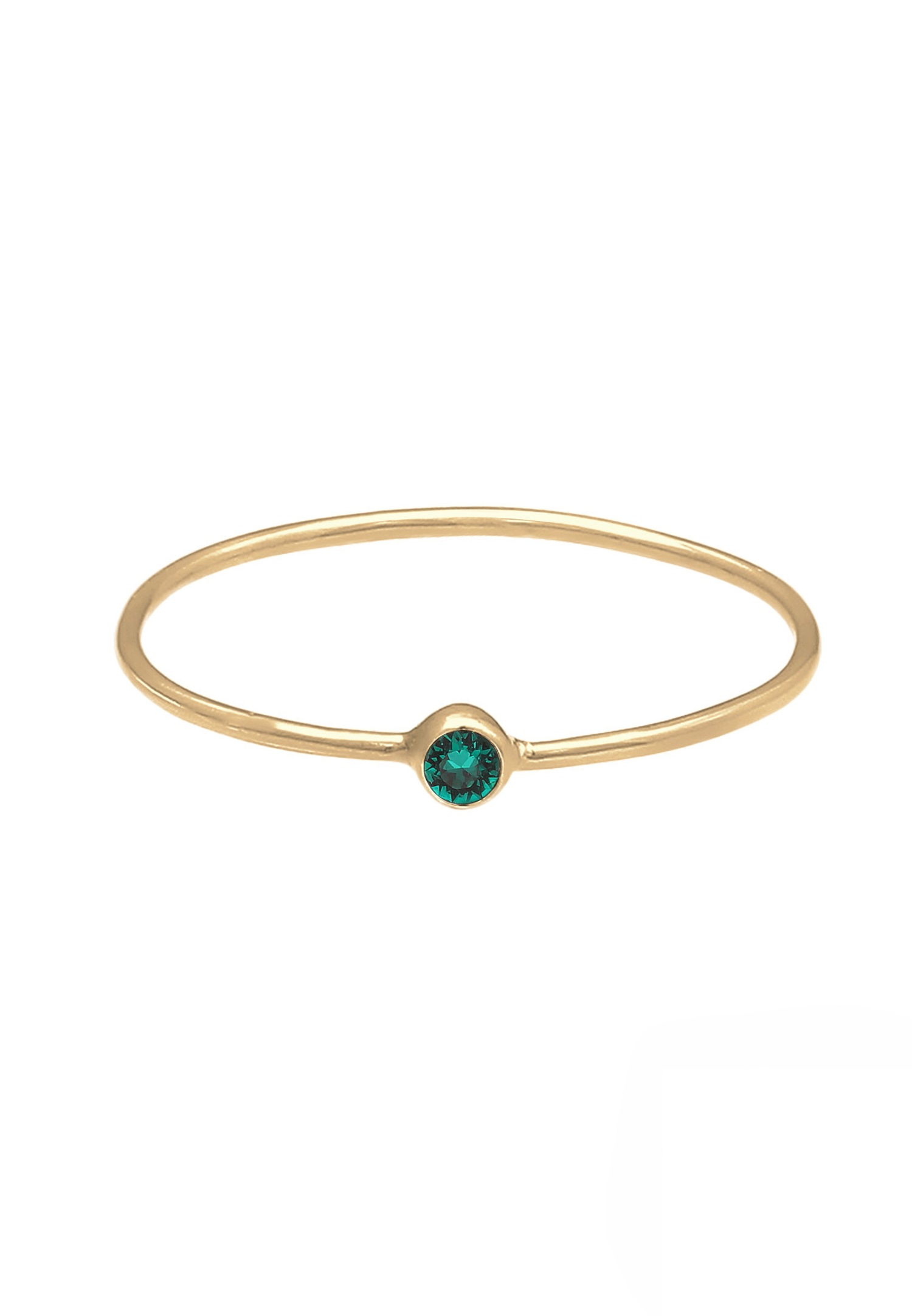 Elli Femmes Solitaire Pile Filigrane avec cristaux Vert en Argent Sterling 925 Plaqué Or
