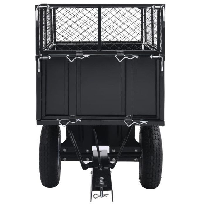 Remolque basculante para cortacésped, capacidad de carga de 150 kg.