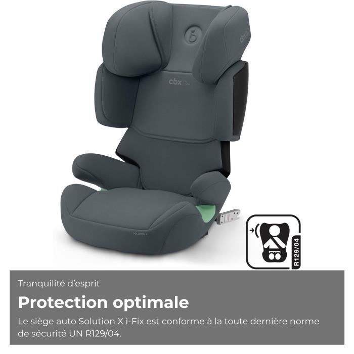Silla de coche Cybex Solution X i-Fix para niños de 3 a 12 años, de 15 a 50 kg y de 100 a 150 cm de altura, color gris.