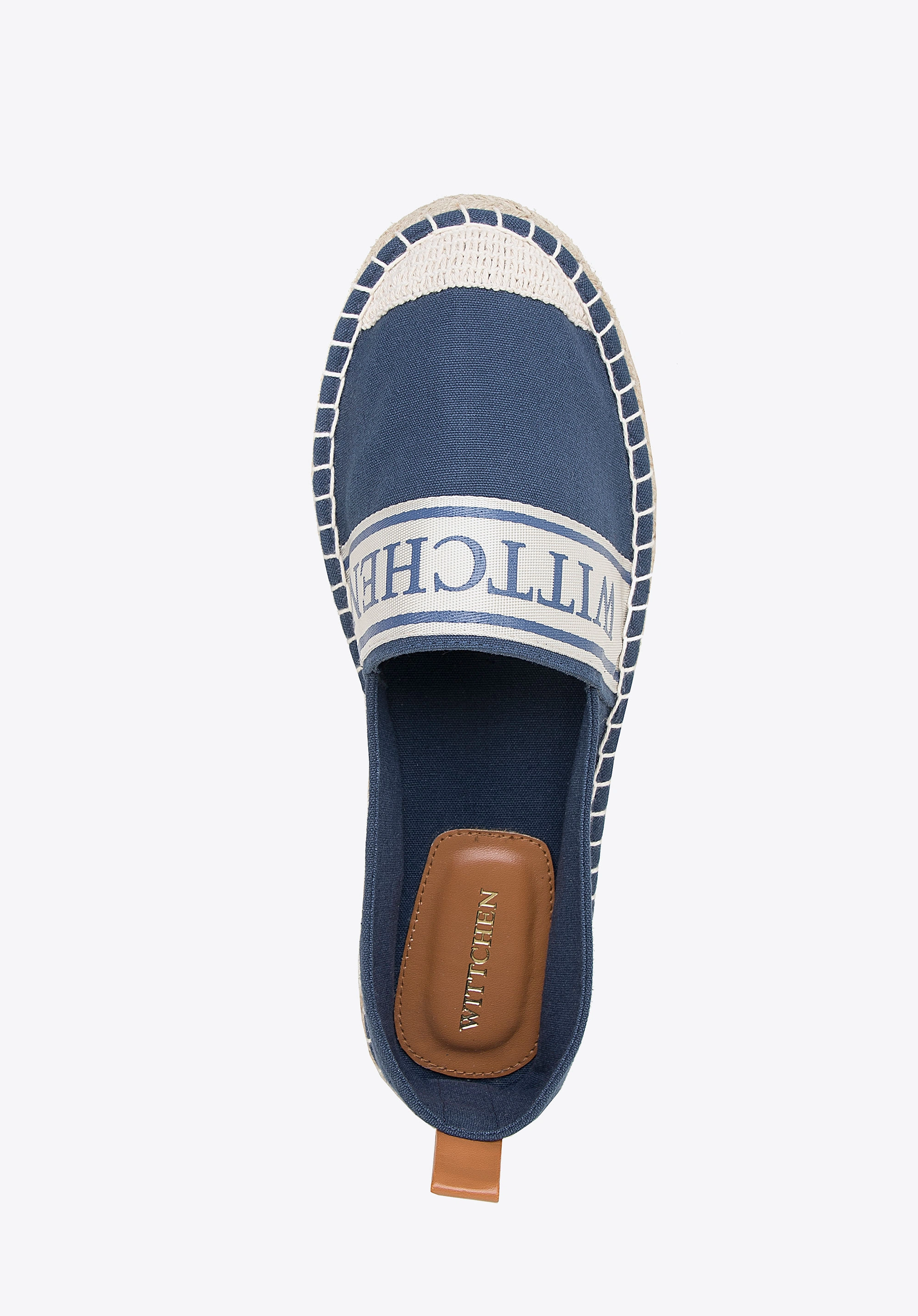 Damskie espadryle z lamówką z napisem WITTCHENKolor: granatowy