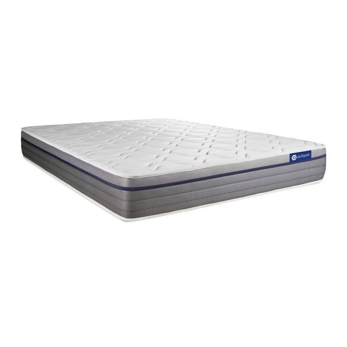 Pack lit complet 160x200 cm - Matelas + Sommier Blanc (en kit) + 2 oreillers + Couette - Actilatex Z